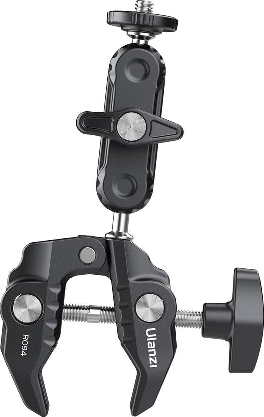 Ulanzi R094 Super Clamp statiefklem - Buisklem met balhoofd en Magic Arm - Tot 6 centimeter dik - 3/8 inch schroefgat
