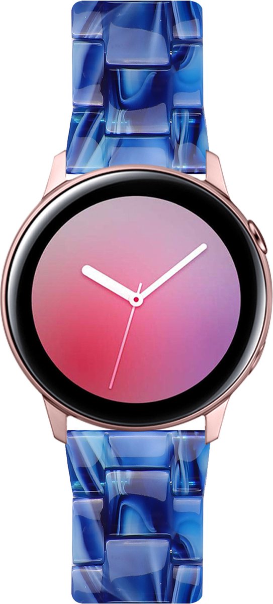 YONO Resin Schakel Bandje 20mm - Horlogebandje geschikt voor Samsung Galaxy Watch 7/6/5 / Pro / 4 / 3 / Active 2 - Polar Ignite / Unite – Huawei - Blauw