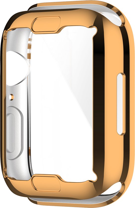 YONO Full Cover Bumper geschikt voor Apple Watch Series 7 / 8 / 9 (41 mm) - Screen Protector Hoesje iWatch - Rose Goud