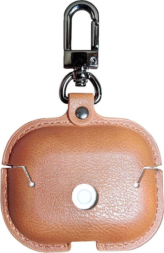 YONO Hoesje geschikt voor Airpods Pro 1 / 2 - Leer met Clip - Lichtbruin