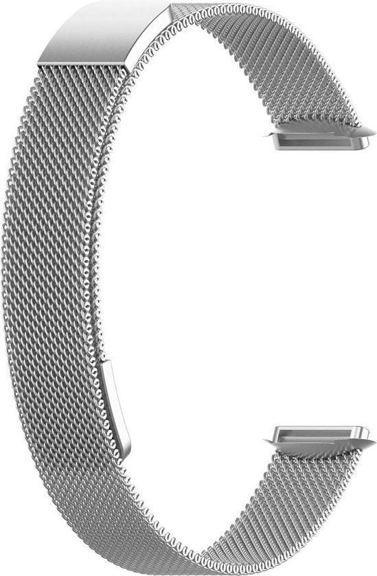 YONO Milanees Bandje geschikt voor Fitbit Luxe - Vervangende Milanese Armband - Zilver - Large