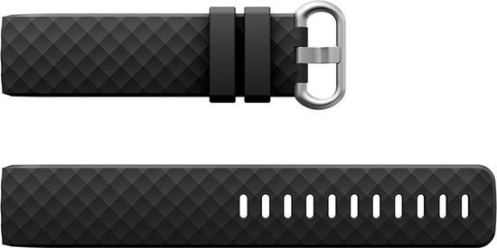 YONO Bandje geschikt voor Fitbit Charge 4/3 – Siliconen – Zwart – Large
