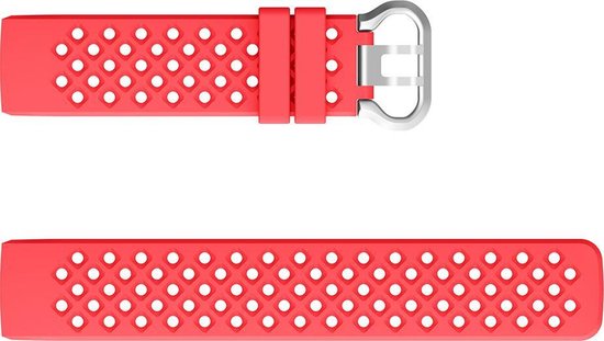 YONO Bandje geschikt voor Fitbit Charge 4/3 – Sport Air – Rood – Small