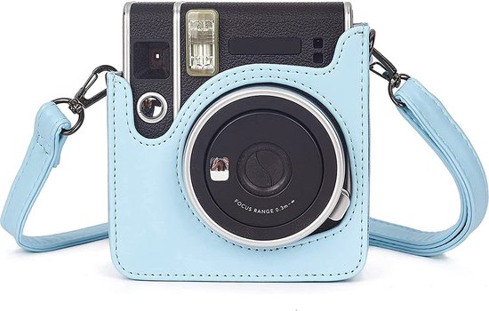 YONO Case geschikt voor Fujifilm Instax Mini 40 - Hoes met Draagriem - Cameratas - Lichtblauw