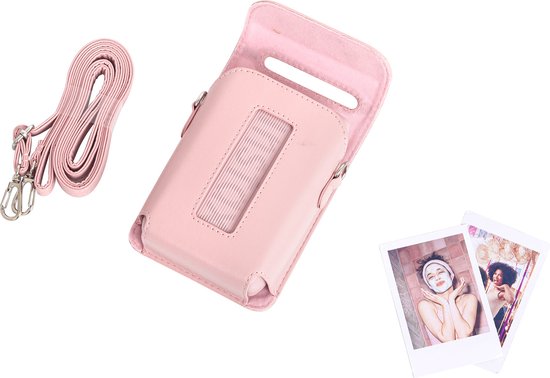 YONO Hoesje geschikt voor Fujifilm Instax Link 3 - Case met Draagriem - Opbergtasje - Roze