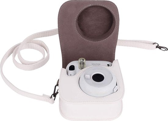 YONO Case geschikt voor Fujifilm Instax Mini 11 - Hoes met Draagriem - Camera Tas - Wit