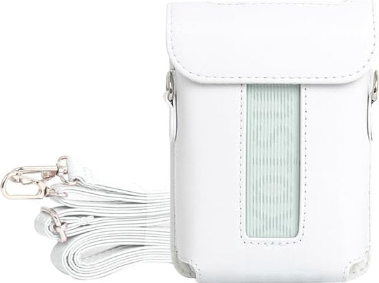 YONO Hoesje geschikt voor Fujifilm Instax Link 3 - Case met Draagriem - Opbergtasje - Wit