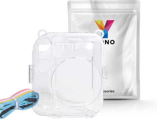YONO Case geschikt voor Fujifilm Instax Mini 12 – Hoesje met Draagriem – Transparant