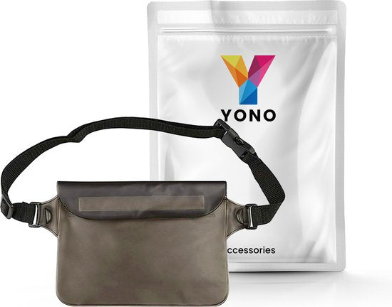 YONO Heuptasje Waterdicht - Fanny Pack Doorzichtig - Waterdichte Heuptas - Vakantie - Reizen - Festival - Dames en Heren - Donkergrijs