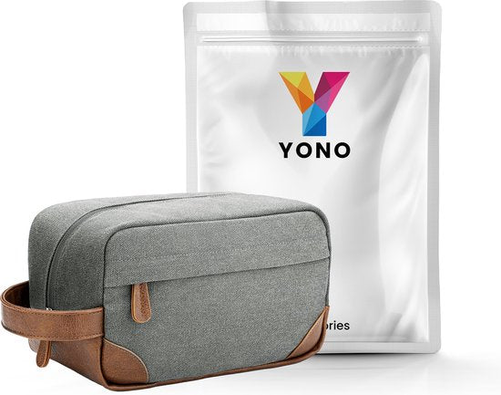 YONO Toilettas Heren - Travel Organizer Etui - Oxford Stof - Lichtgrijs