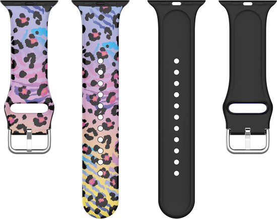 YONO Special Siliconen Bandje geschikt voor Apple Watch 41 mm - 40 - 38 - Panter