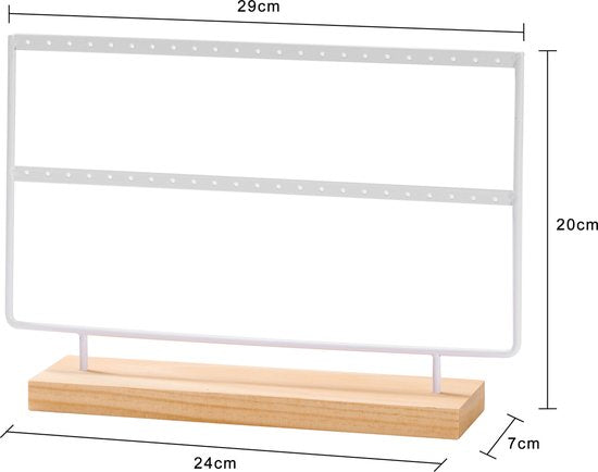 YONO Oorbellenrekje - Sieradenrekje - Oorbellen - Organizer - Sieradenhouder - Opbergen - 40 gaatjes - Wit