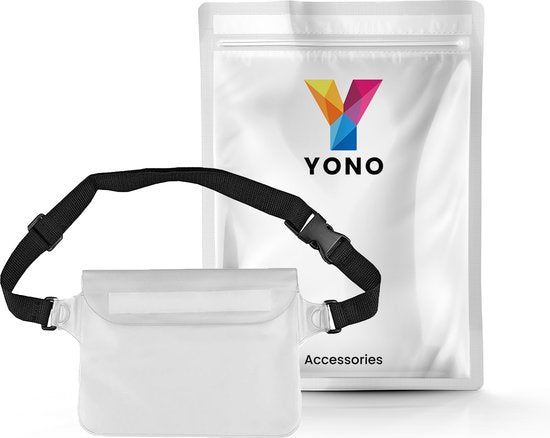 YONO Heuptasje Waterdicht - Fanny Pack Doorzichtig - Waterdichte Heuptas - Vakantie - Reizen - Festival - Dames en Heren - Wit