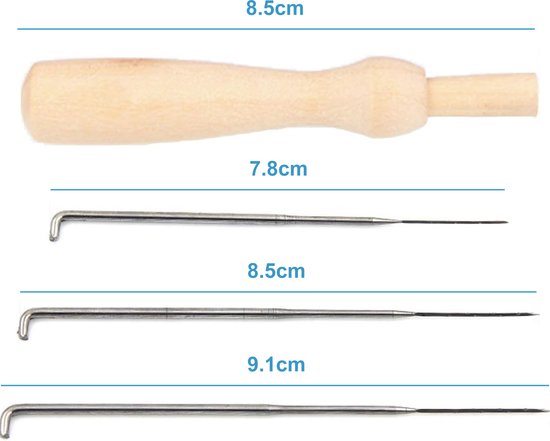 YONO Naaldvilten Starterset - Vilt Naalden - Needle Felting Pakket voor Viltwol - 18 Delig