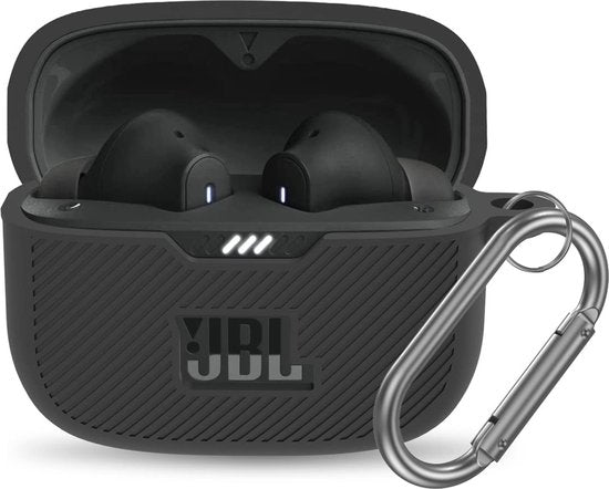YONO Soft Case geschikt voor JBL Tune 230 NC TWS / T230NC - Hoesje met Clip - Zwart