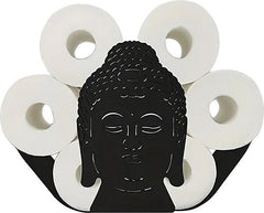 YONO Reserverolhouder Staand - Buddha Design - Toiletrolhouder - WC Rolhouder - Zwart