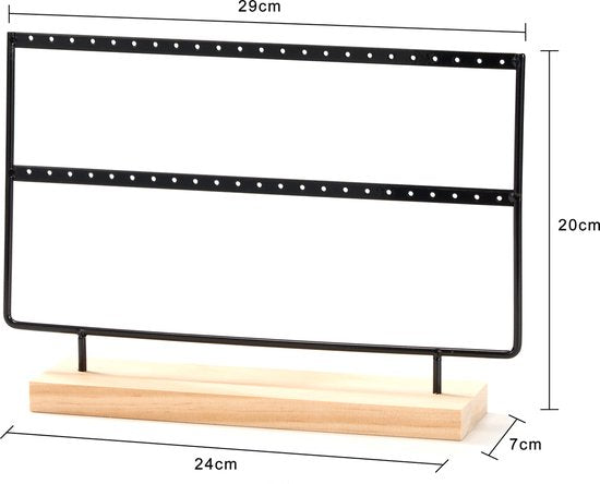 YONO Oorbellenrekje - Sieradenrekje - Oorbellen - Organizer - Sieradenhouder - Opbergen - 40 gaatjes - Zwart