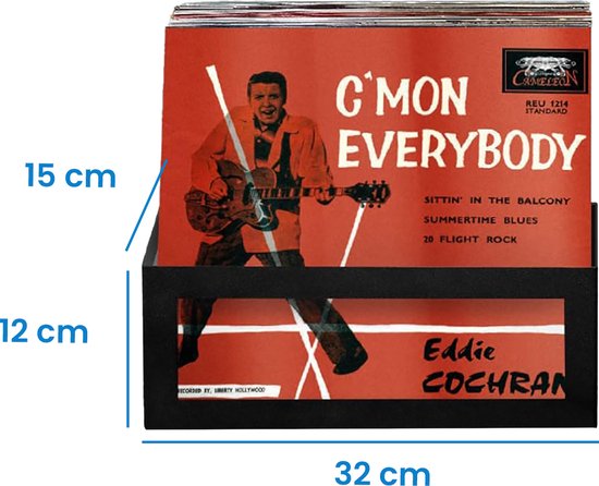 YONO LP Opbergsysteem Metaal - Houder aan de Muur - Platen Standaard - Display - Vinyl Rek - Platenhouder - Zwart