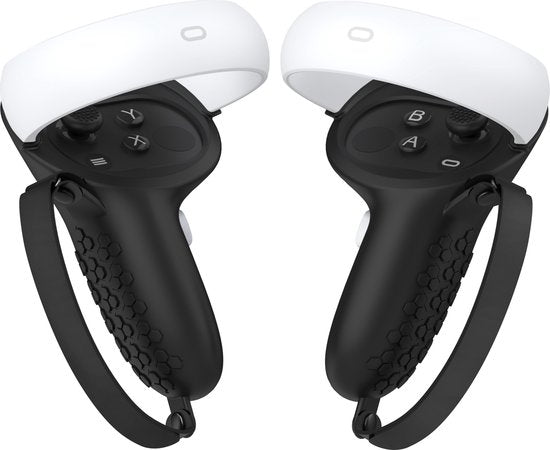 YONO Grip Case met Strap geschikt voor Oculus Quest 2 Touch Controller - Bescherming Cover Accessoires Meta Quest 2 - 2 Stuks - Zwart