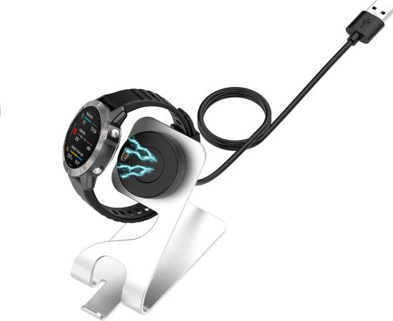 YONO Oplader Dock Geschikt voor Garmin Venu 2 / Fenix 7 6 5 / Vivoactive 4 3 / Approach S62 – Oplaadstation - Zilver
