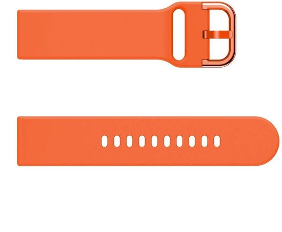 YONO Siliconen Classic Bandje 20mm - Horlogebandje geschikt voor Samsung Galaxy Watch 7 / 6 / 5 / Pro / 4 / 3 / Active 2 - Polar Ignite / Unite – Huawei - Oranje