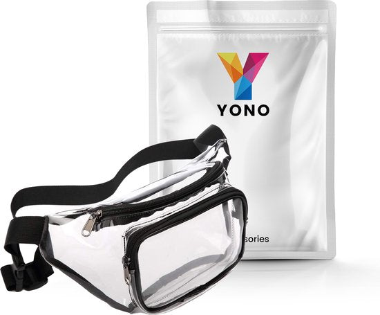 YONO Fanny Pack Doorzichtig - Heuptasje geschikt voor Festival / Reizen - Telefoontasje Crossbody - Buideltasje voor Dames en Heren – Transparant