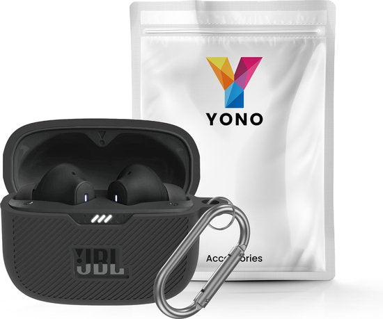 YONO Soft Case geschikt voor JBL Tune 230 NC TWS / T230NC - Hoesje met Clip - Zwart