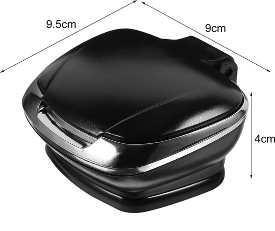 YONO Auto Asbak met Led - Zelfklevend - Deksel - Autoasbak - Zwart