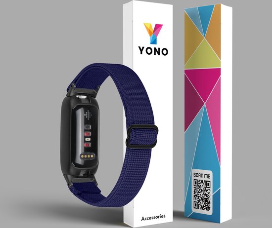 YONO Nylon Stretch Bandje geschikt voor Fitbit Inspire 3 - Donkerblauw