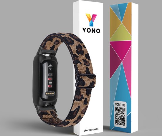 YONO Nylon Stretch Bandje geschikt voor Fitbit Inspire 3 - Leopard