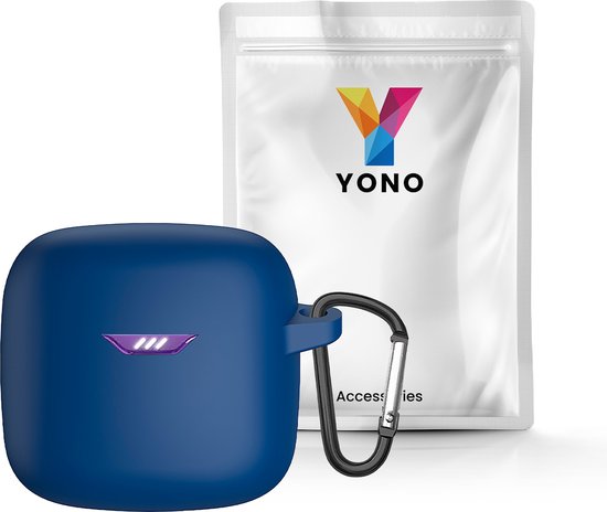 YONO Soft Case geschikt voor JBL Tune Flex - Siliconen Hoesje met Clip - Donkerblauw