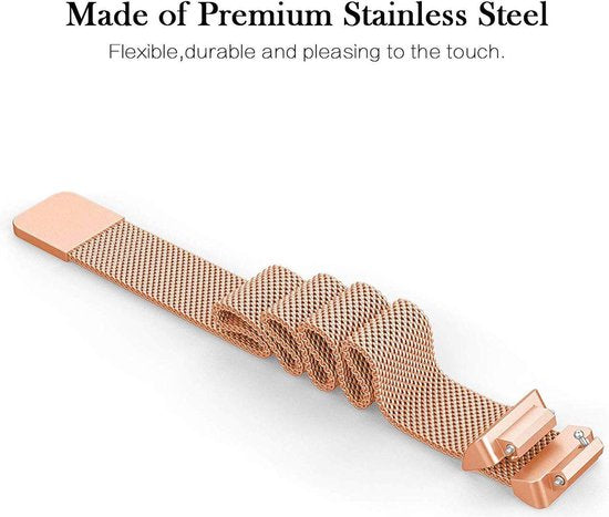 YONO Bandje geschikt voor Fitbit Inspire/HR/2 - Milanees - Rose Gold - Large