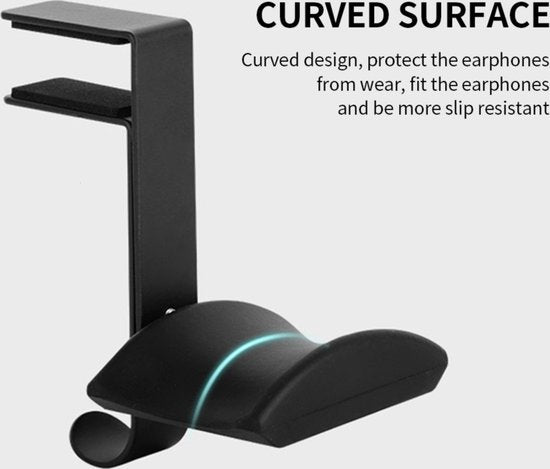 YONO Headset Houder Bureau - Koptelefoon Haak - Hoofdtelefoon Hanger - Zwart
