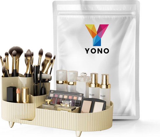 YONO Make Up Organizer Staand - Opbergsysteem voor Skincare / Parfum / Cosmetica / Lippenstift / Nagellak / Beauty Houder - Ivoorkleur
