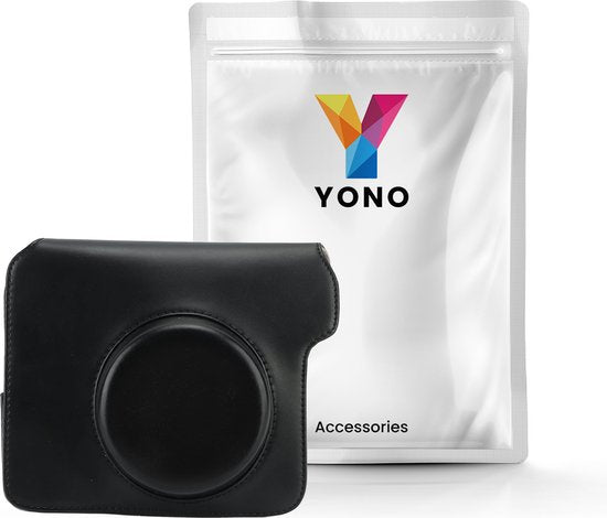 YONO Vintage Hoesje geschikt voor Fujifilm Instax Wide 300 - Case met Draagriem – Zwart