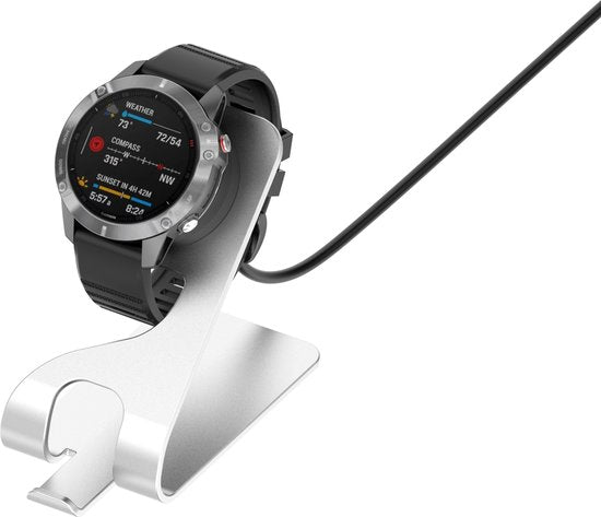 YONO Oplader Dock Geschikt voor Garmin Venu 2 / Fenix 7 6 5 / Vivoactive 4 3 / Approach S62 – Oplaadstation - Zilver