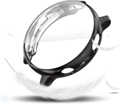 YONO Full Cover Bumper geschikt voor Samsung Galaxy Watch Active 2 44mm – Siliconen Case Screenprotector Hoesje – Zwart