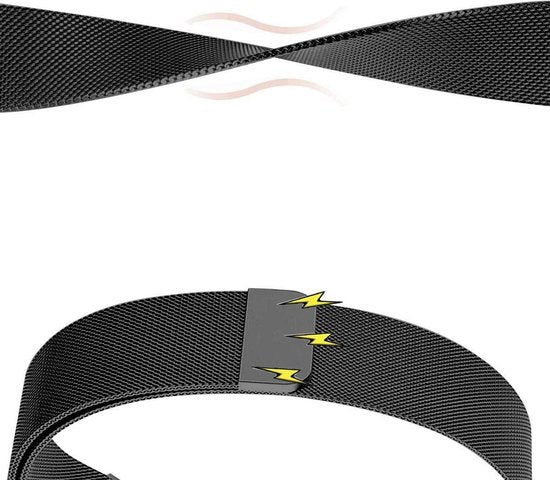 YONO Bandje geschikt voor Fitbit Inspire/HR/2 - Milanees - Zwart – Large