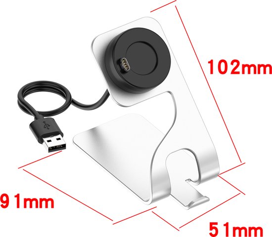 YONO Oplader Dock Geschikt voor Garmin Venu 2 / Fenix 7 6 5 / Vivoactive 4 3 / Approach S62 – Oplaadstation - Zilver