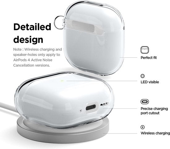 YONO Hoesje geschikt voor Airpods 4 - Case - Siliconen - Transparant