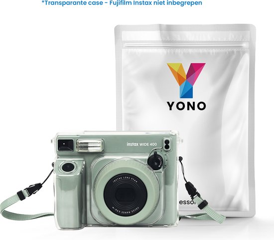 YONO Case geschikt voor Fujifilm Instax Wide 400 - Bescherm Hoes met Draagriem - Transparant