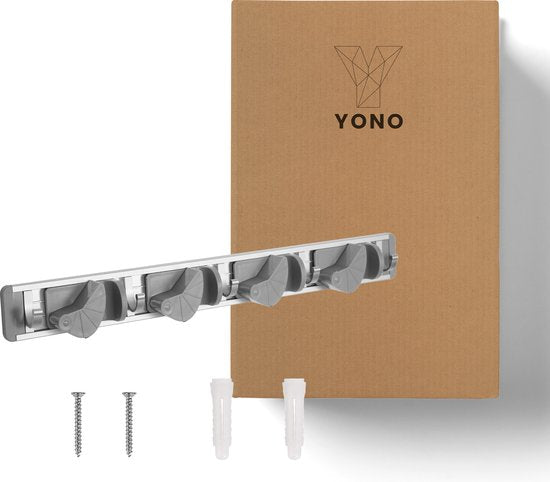 YONO Bezem Ophangsysteem - Bezemhouder - Klem met Haak - Stelen - Borstels - Tuingereedschap