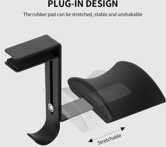 YONO Headset Houder Bureau - Koptelefoon Haak - Hoofdtelefoon Hanger - Zwart