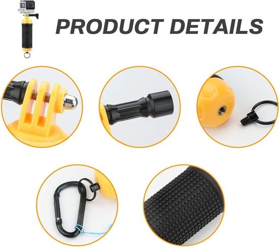 Bobber Handgrip - Drijvend Statief - Stick geschikt voor GoPro - Waterproof Accessoires - Zwart