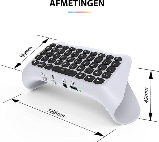 YONO Toetsenbord geschikt voor PS5 Controller - Bluetooth Qwerty Keyboard - Accessoires voor Playstation 5 - Wit