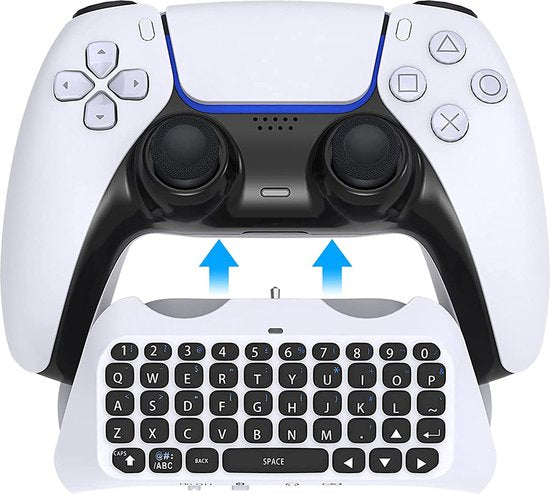 YONO Toetsenbord geschikt voor PS5 Controller - Bluetooth Qwerty Keyboard - Accessoires voor Playstation 5 - Wit