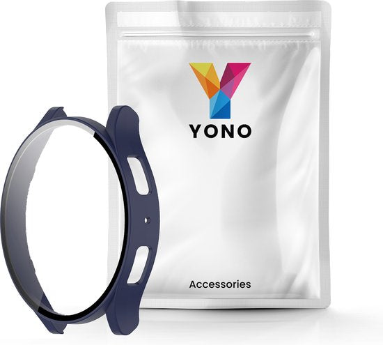 YONO Bumper geschikt voor Samsung Galaxy Watch 6 - 44mm - Screen Protector Hoesje - Full Cover Case - Donkerblauw