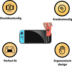 YONO Grip Case geschikt voor Nintendo Switch OLED - Ergonomische Console Hoesje met Game Card Opberging en Standaard - Beschermhoes Accessoires - Zwart