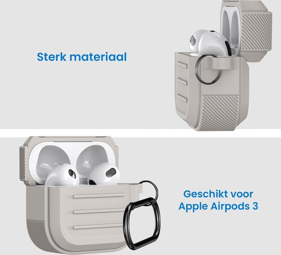 YONO Hoesje geschikt voor Apple Airpods 3 - Army Case - Beige