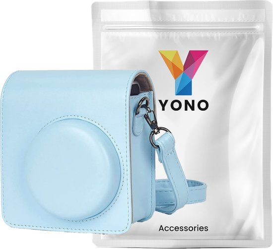 YONO Case geschikt voor Fujifilm Instax Mini 40 - Hoes met Draagriem - Cameratas - Lichtblauw